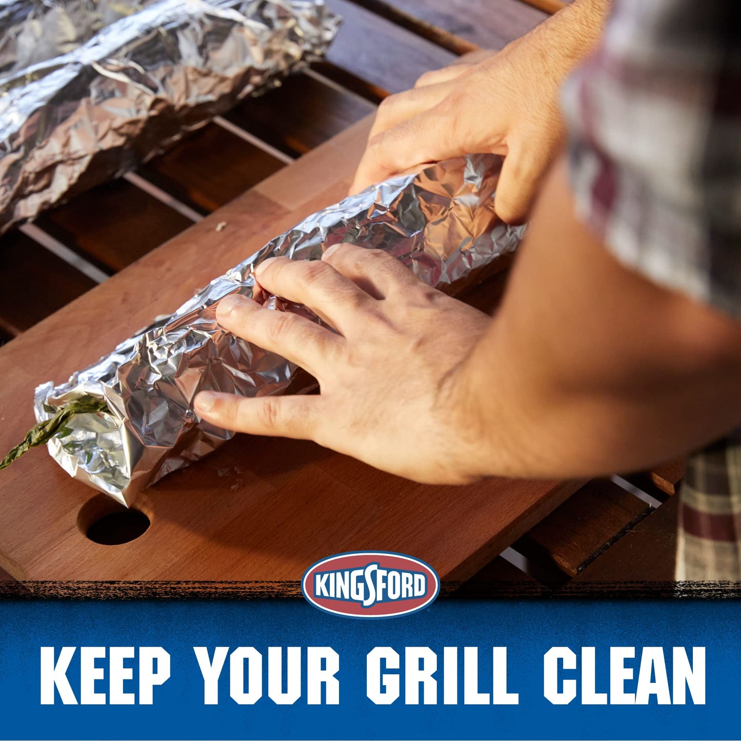 Kingsford Extra Wide Aluminum Foil Roll, Durable, Heavy Duty Grilling Foil for BBQ, Baking, Roasting, Food Storage, Grill Grate Coverage, and Larger Cuts, 18 Inch x 100 Sq Ft