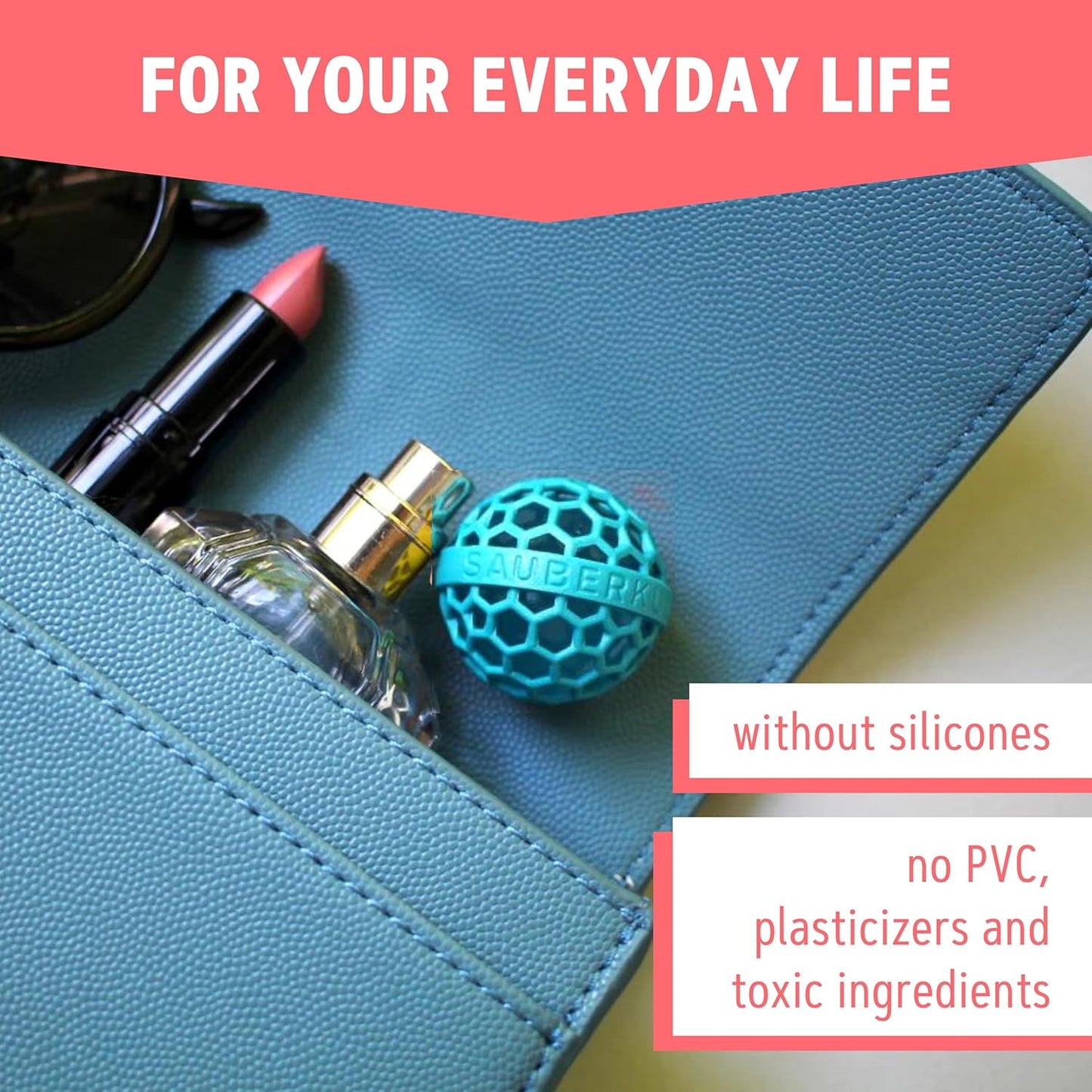 Sauberkugel - Clean Ball for Purses & Bags - Innovative Cleaning Solution | Teal Color
