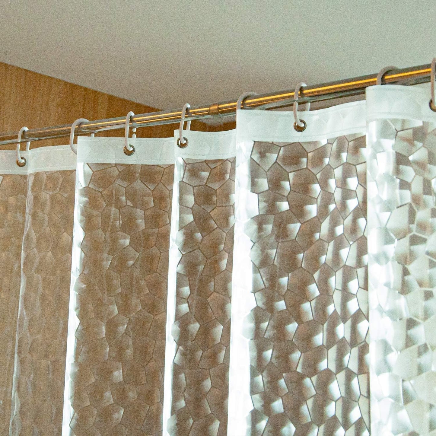 NTBAY Clear Shower Curtain - Water-Repellent EVA with 3 Magnets | 72x72 Inches for Bathroom