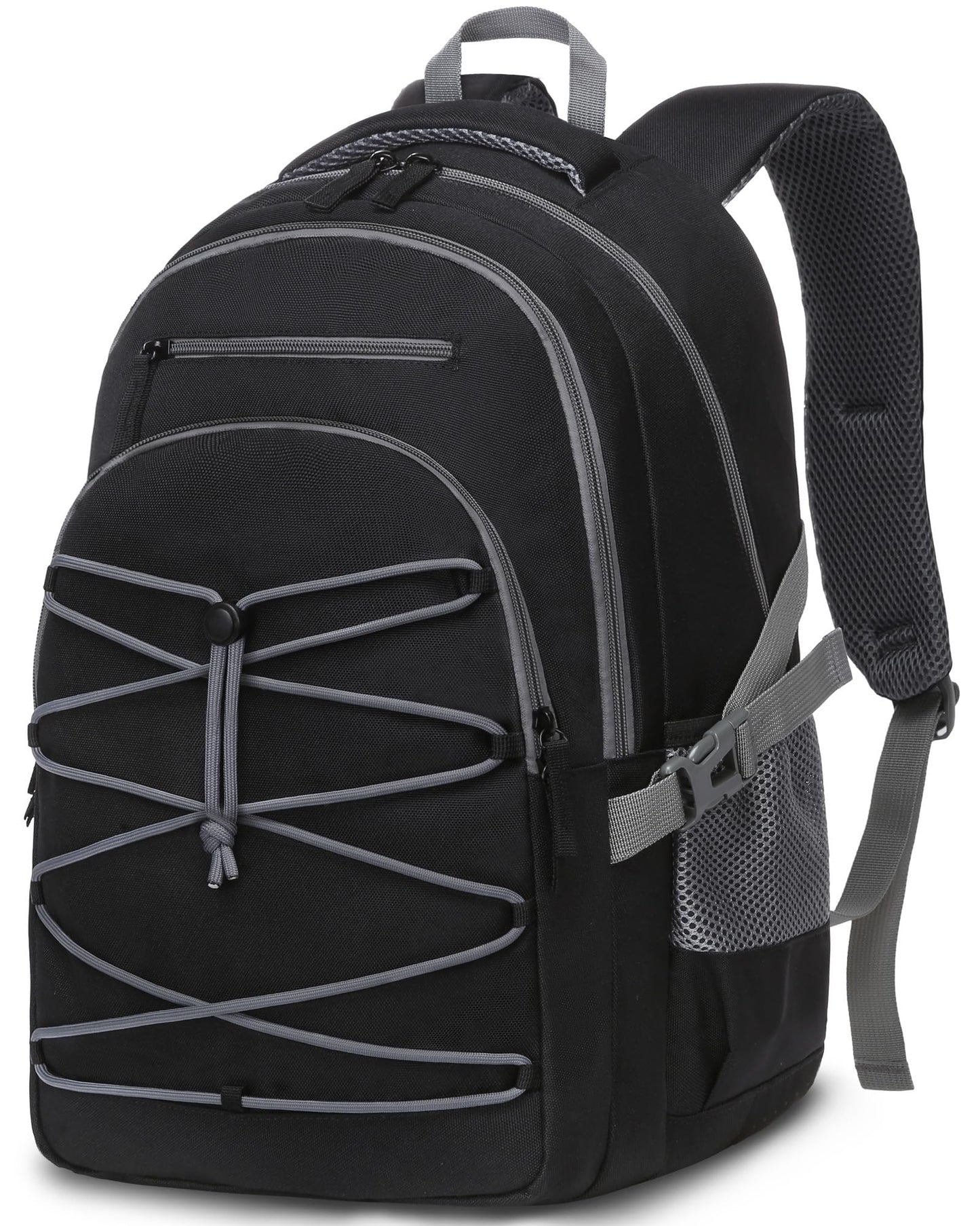 FOKDUVB Middle High School Backpacks for Boys Girls Large Bookbags with Laptop Compartment for Teens Teenagers Back to School Book Bags Mochilas Escolares para Adolescentes (Black/Gray, Solid)