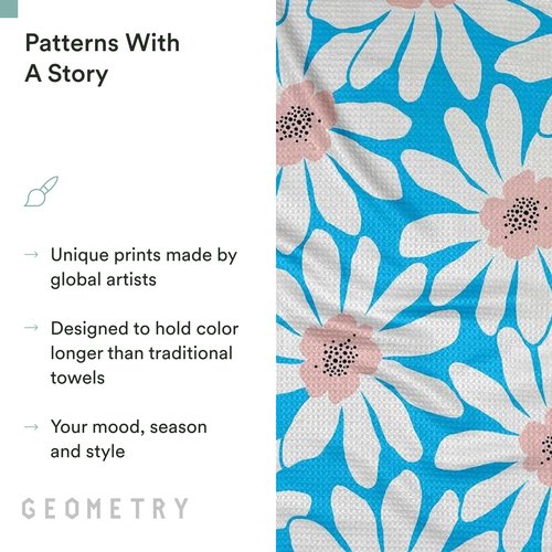 GEOMETRY Spring Kitchen Towels - Quick Dry Microfiber Cloth Spring & Summer Dish Towels for Kitchen Drying - Premium Quick Dry Towel - Sweet Spring, 18" x 30" - 1-Pack