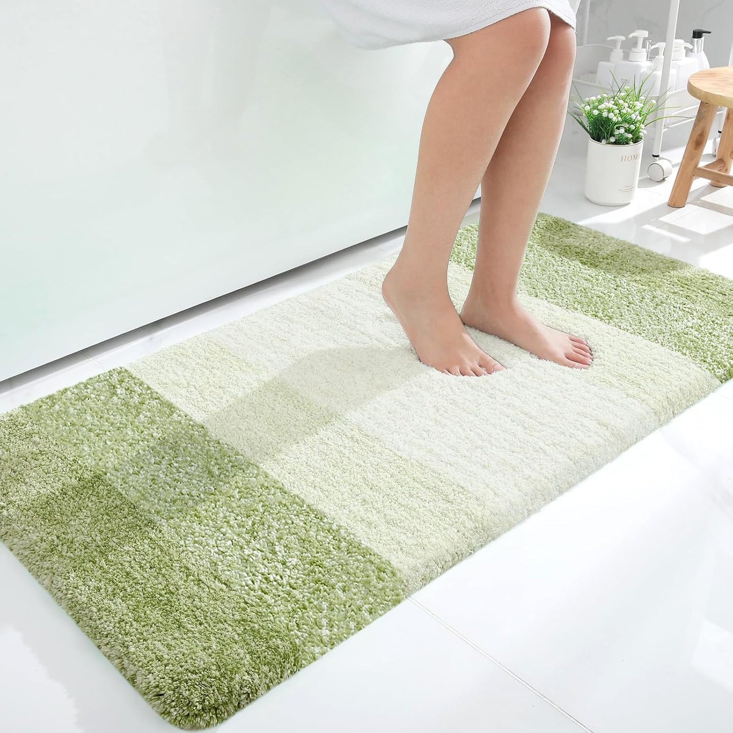 OLANLY Large Bath Rugs - Extra Soft Microfiber Mat with Rubber Backing | Quick Dry, Washable, Mustard Yellow 40x24