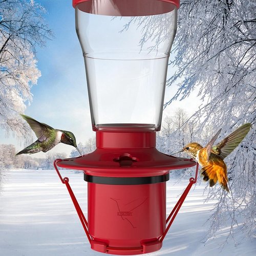 Hummingbird Feeder Heater - Outdoor Nectar Warmer for Freezing Weather | Attaches to Feeder Bottom (Red)