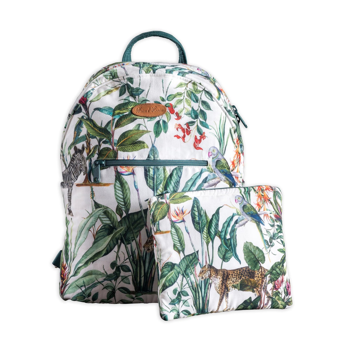 Maison d' Hermine Backpack for Women Men Cotton Shoulder Multipurpose Rucksack with Small Pouch Lightweight Multi Pocket Bag for Travel Work Beach Perfect for Mothers Day Gifts - Wild
