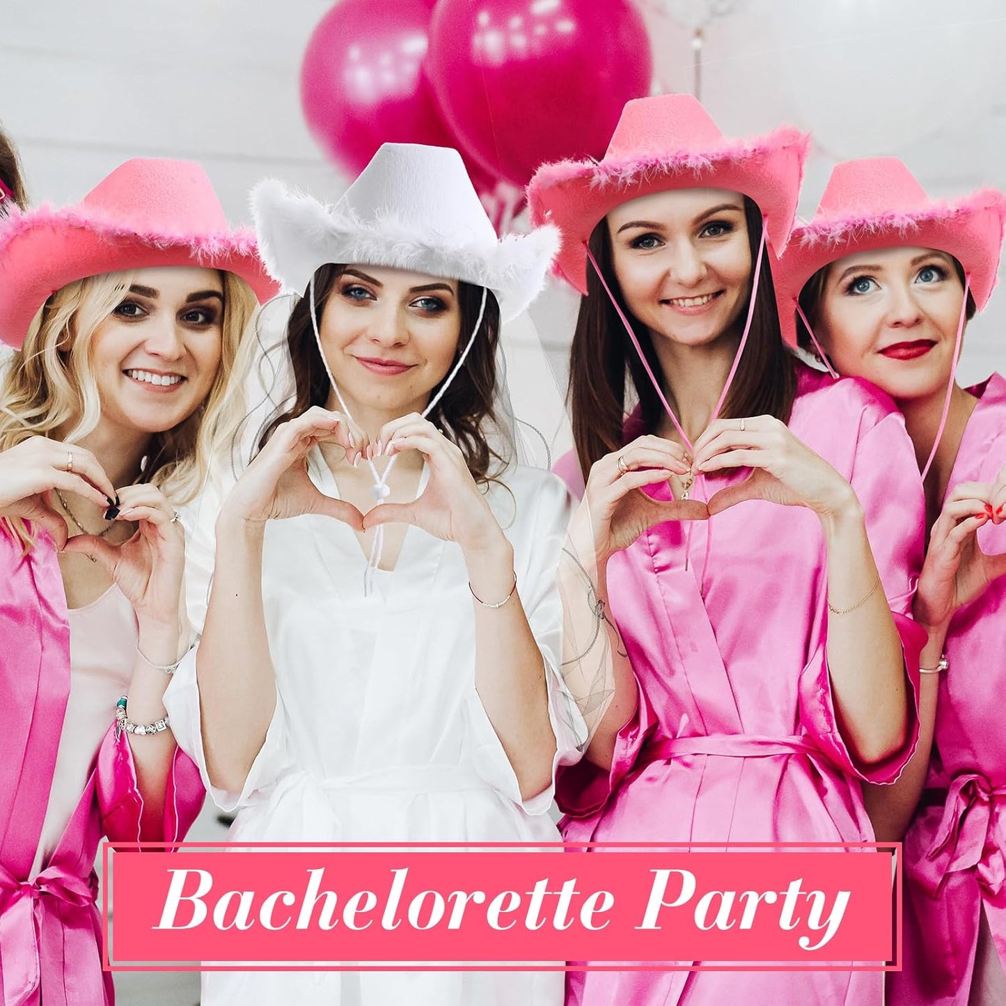 Unittype 12 Pcs Women Cowgirl Cowboy Hats Bachelorette Cowboy Hats for Bridal Shower Wedding Engagement Halloween Cosplay