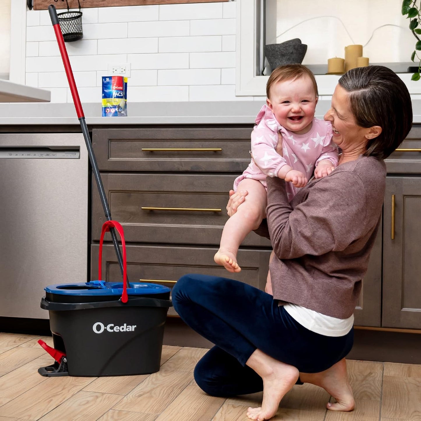 O-Cedar RinseClean Spin Mop System - Effortless Cleaning with Water | Eliminates 99% of Bacteria