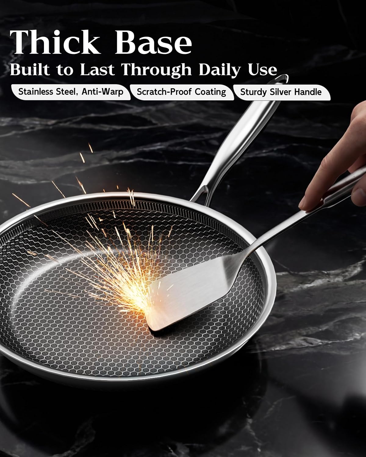 Skiennix Nonstick Frying Pan - 7-Inch Durable Stainless Steel Skillet | Induction Compatible, PFOA-Free, Scratch-Proof, Dishwasher & Oven Safe