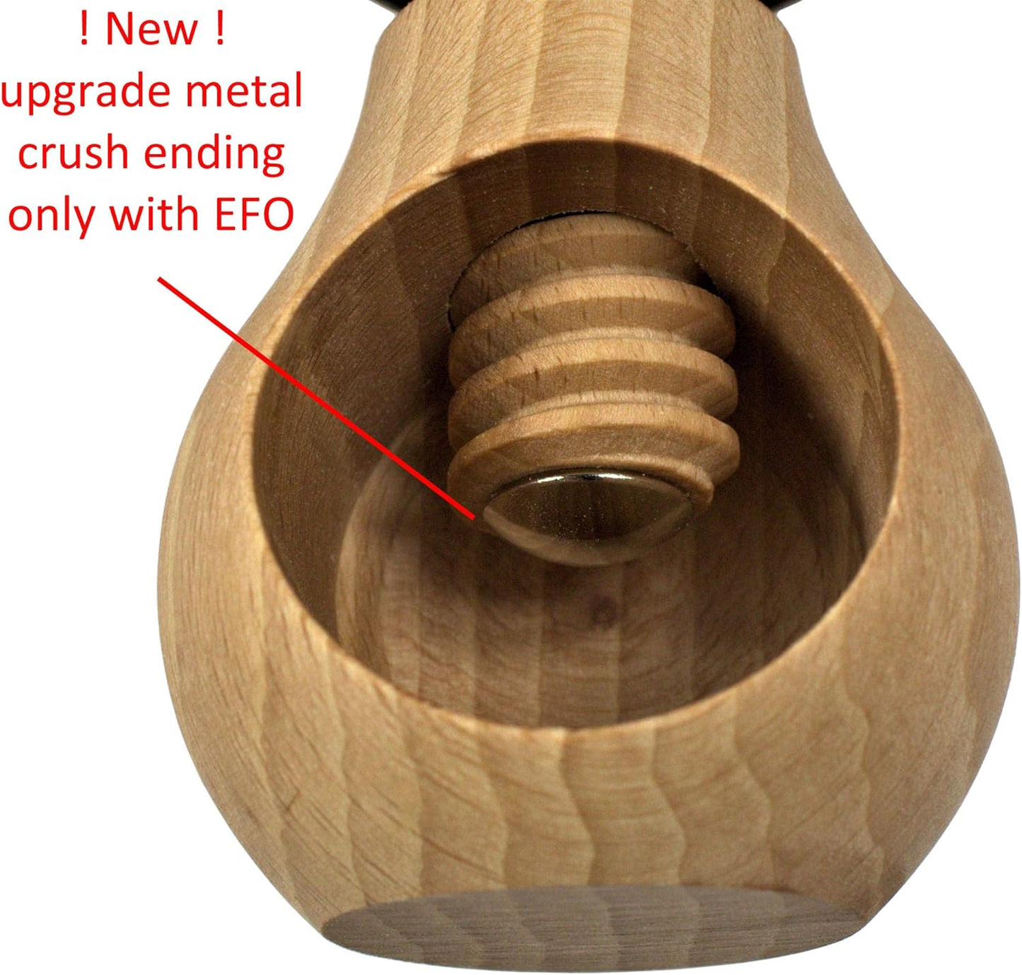 Wooden Nutcracker Tool with Easy Screw Mechanism - EFO Mushroom Design for Kitchen & Holiday Gifts