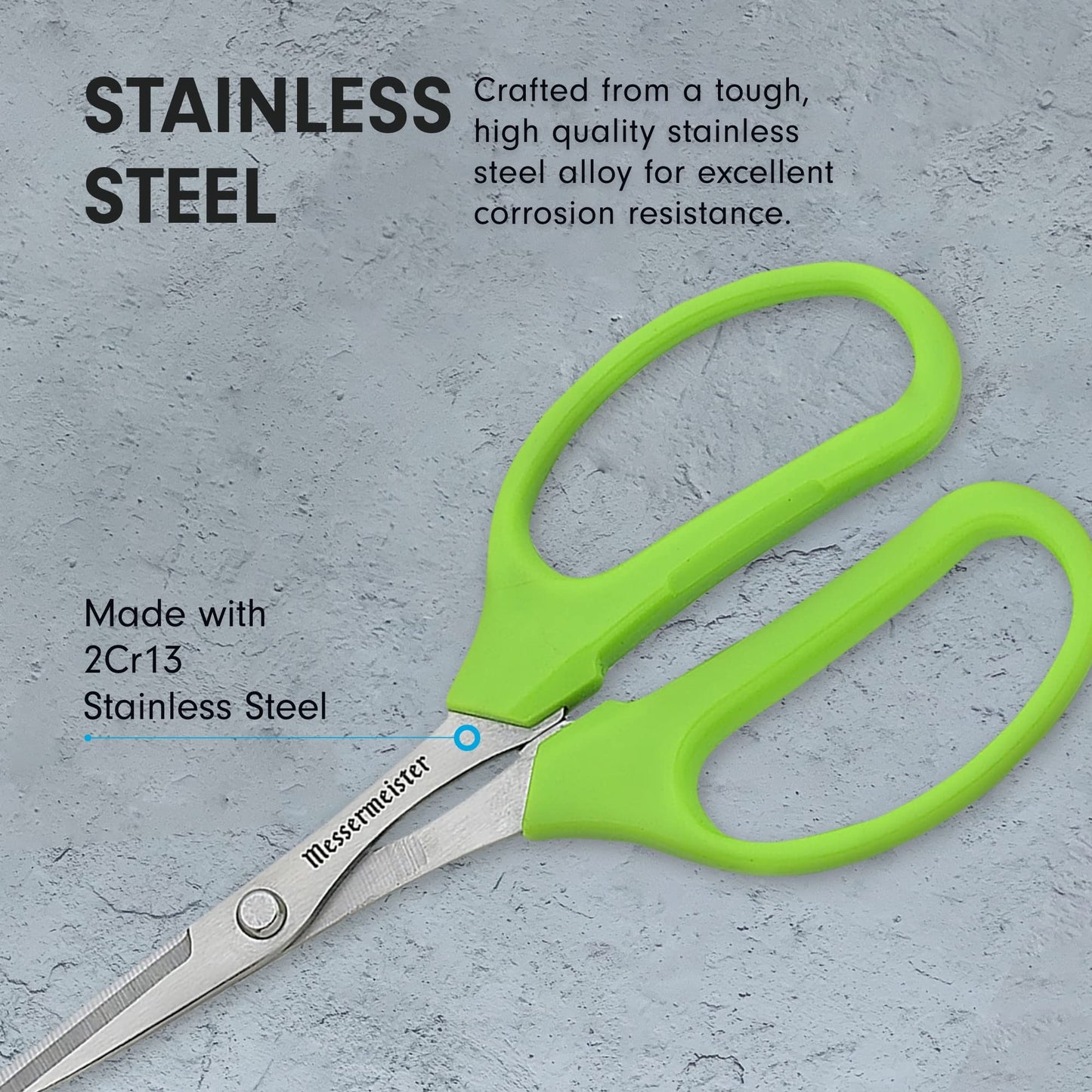 Messermeister 6-Inch Culinary Scissors, Green - All-Purpose Kitchen Scissors - 2Cr13 Stainless Steel & Nylon Slip-Resistant Handles