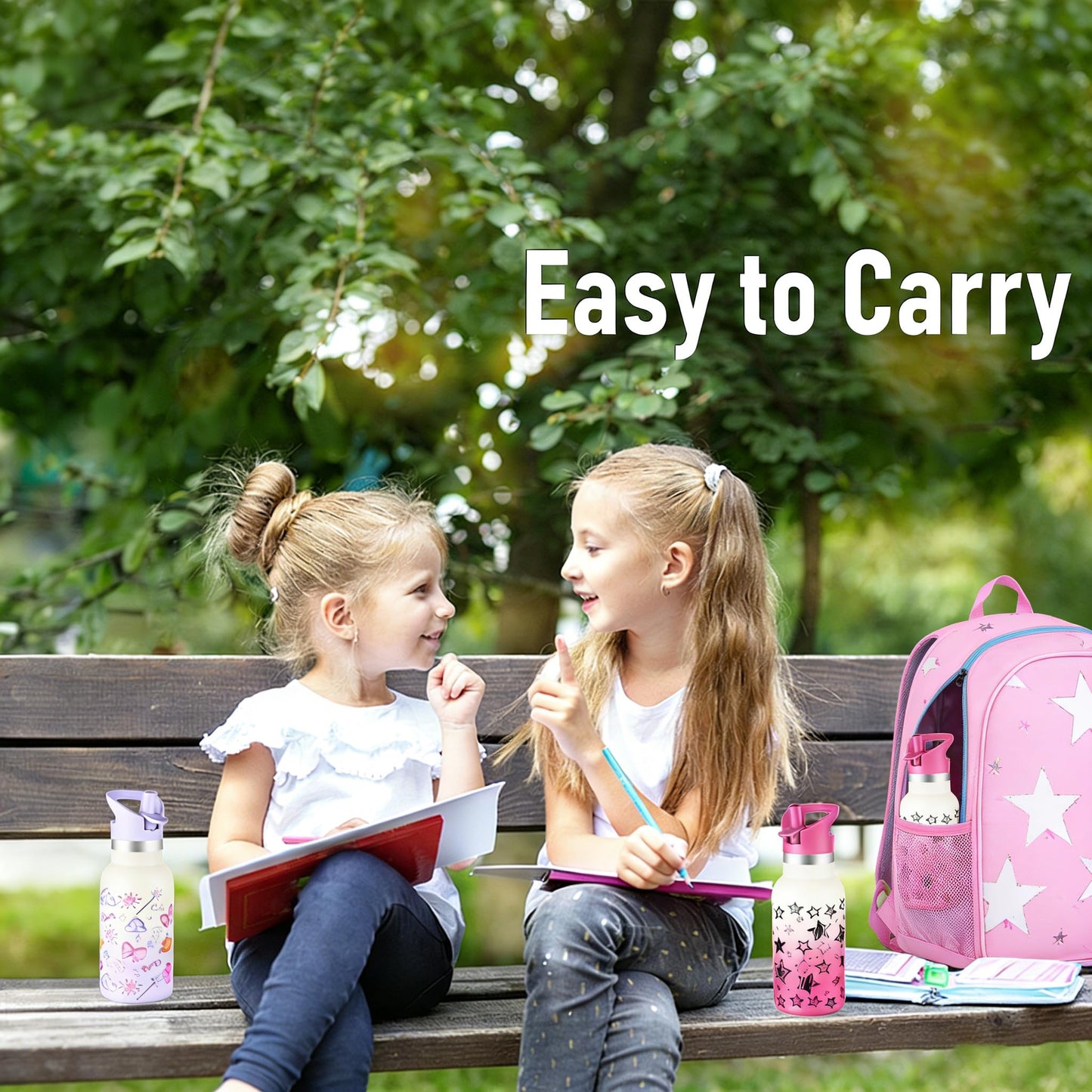 TAKYIT 12oz Kids Water Bottle – Insulated Stainless Steel Bottle with Straw Lid, BPA-Free, Leak-Proof, for Toddlers & School Use