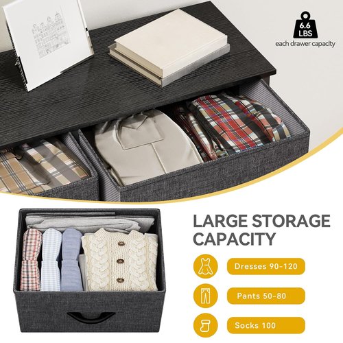 DWVO Fabric Dresser - 8 Spacious Drawers for Bedroom or Living Room Storage Solutions