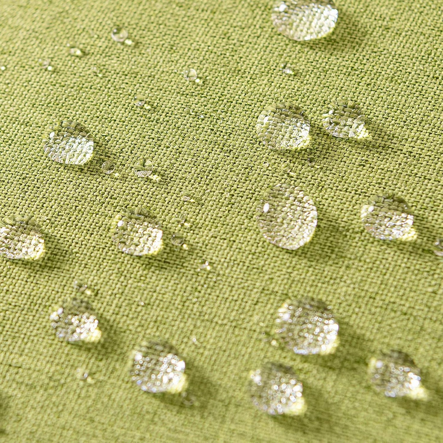 MIULEE Outdoor Waterproof Throw Pillow Covers - Pack of 2 Faux Linen Cushion Cases | 22x22 Inch Moss Green