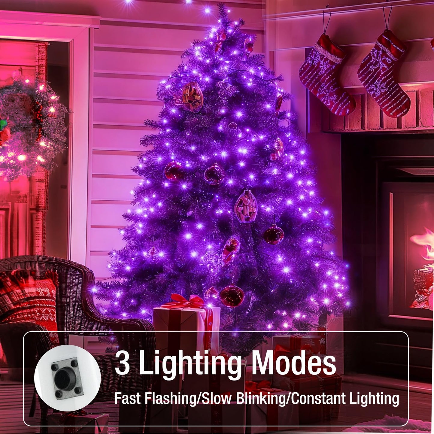 Fairdeer 6 Pack Fairy Lights Battery Operated - 7ft 20 Led Twinkle Lights 3 Modes, Bulk Mini String Lights Waterproof for Halloween Holiday Mason Jars Vases DIY Decoration Christmas-Purple