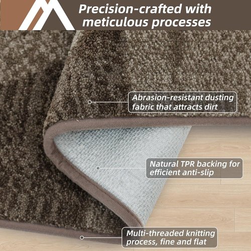 COSY HOMEER Entryway Rugs - Non-Slip, Absorbent Polyester Doormat | 20"x32" for High Traffic Areas, Brown