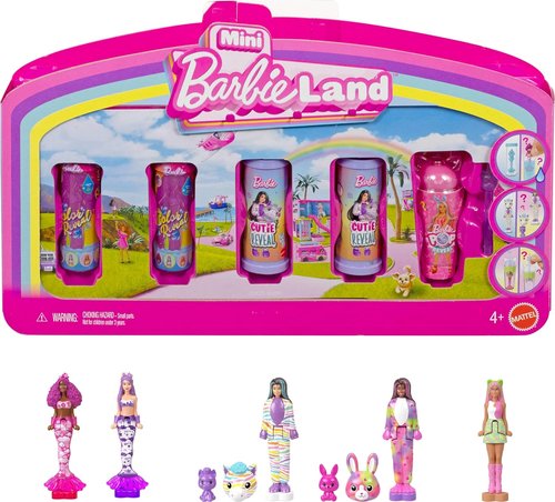 Barbie Mini Dolls Reveal Pack - 5 Surprise 1.5-Inch Dolls with Sensory Play Features | Styles May Vary