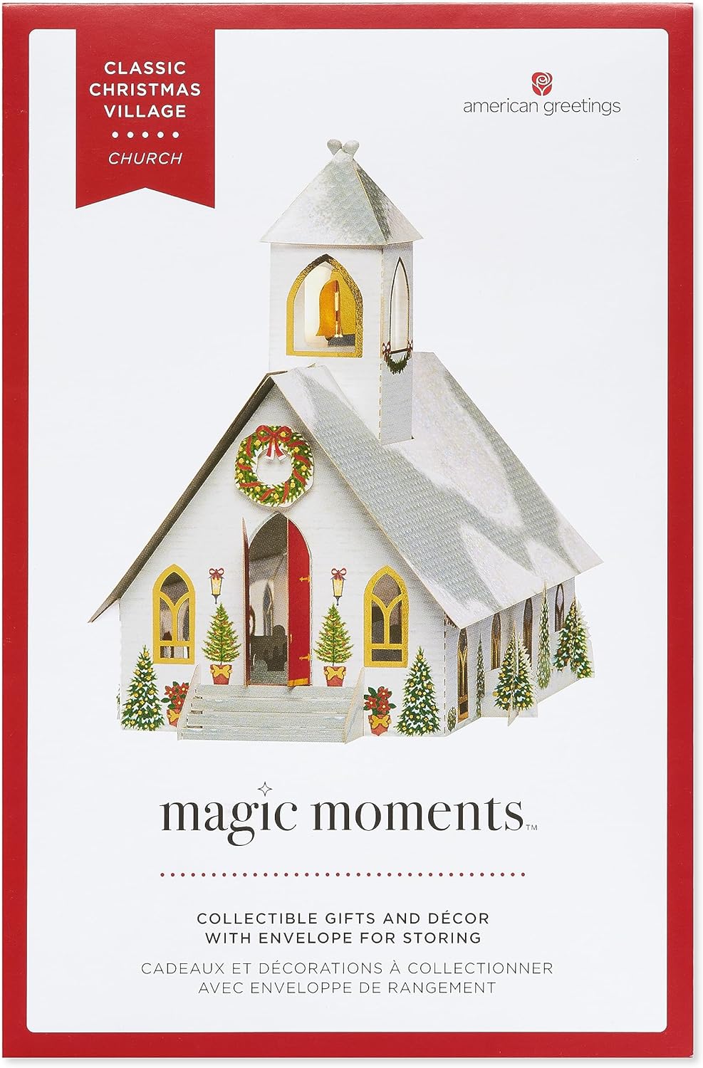 American Greetings Christmas Decoration - Magic Moments Church Design for Festive Cheer
