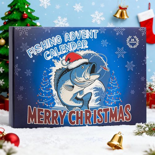 Fishing Advent Calendar 2025 - 24-Day Countdown with Surprise Gifts for Fishing Enthusiasts