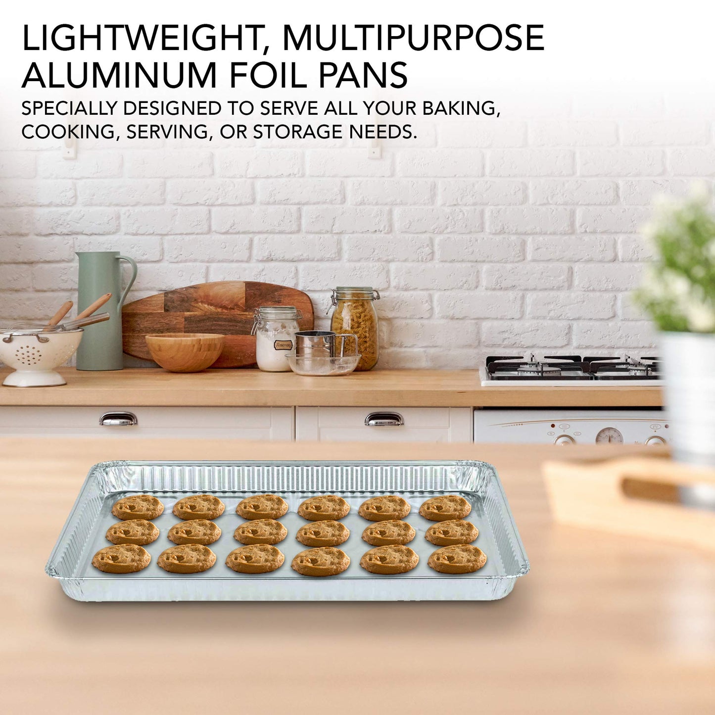 Stock Your Home Aluminum Pans - 15 Pack Disposable Aluminum Foil Trays - Reusable Nonstick Baking Sheets - 16 Inch x 11 Inch