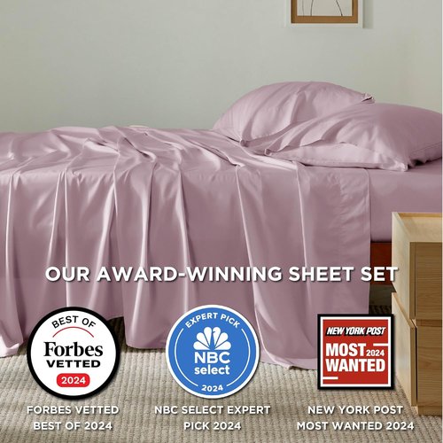 Bedsure Cooling Bed Sheets - Rayon from Bamboo, Breathable & Soft, Deep Pocket Up to 16" | Lavender Hotel Luxury