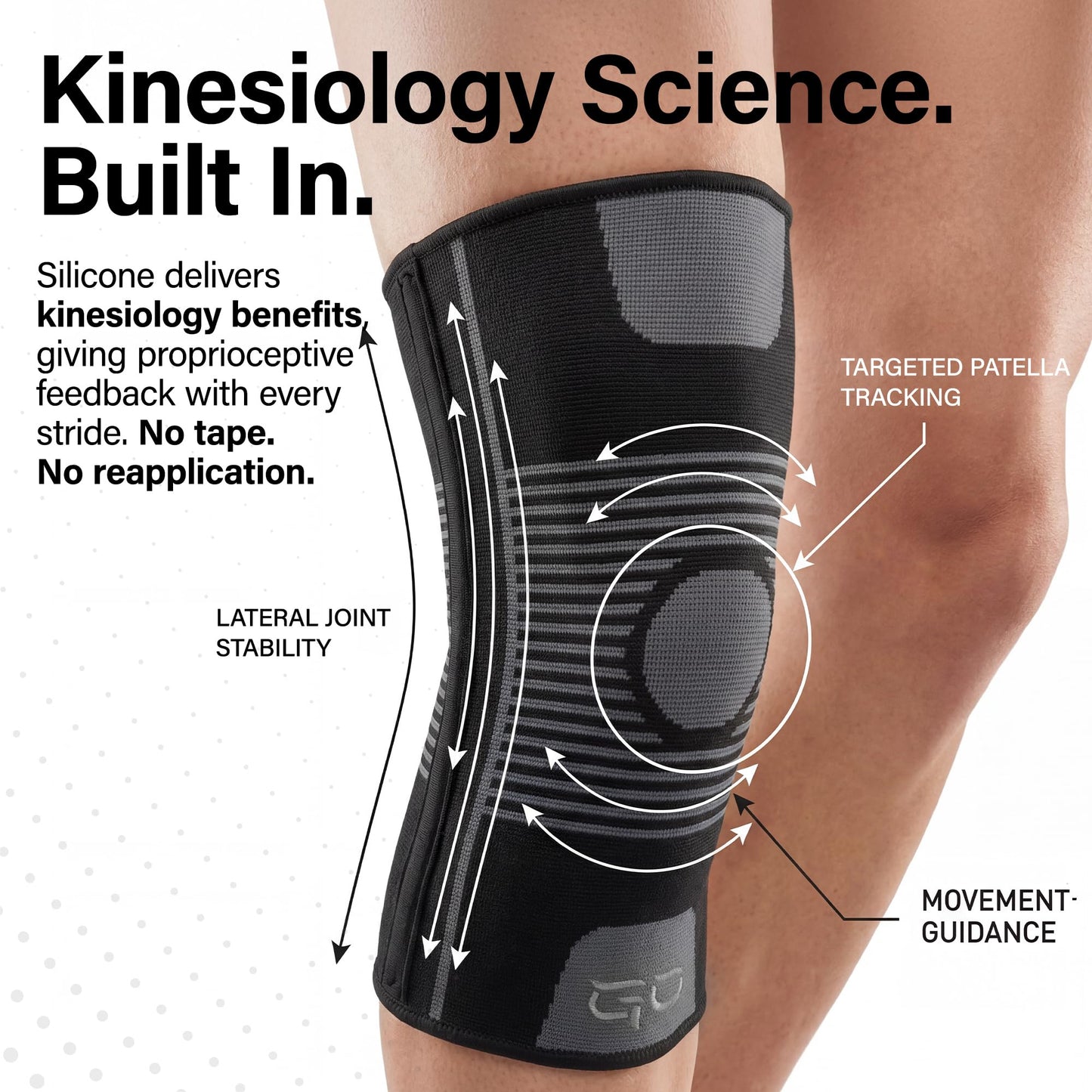 Kinesiology Knee Compression Sleeves - Professional Knee Support Braces for Men and Women for Joint Pain Relief, Swelling, ACL, MCL, FSA and HSA Approved (Black, Large)