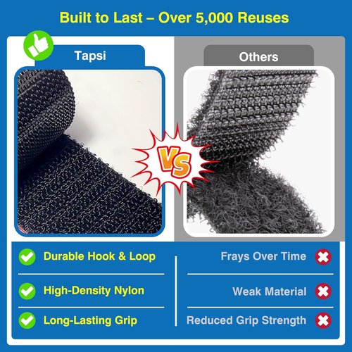 Heavy-Duty Adhesive Hook and Loop Strips by [Brand Name] - 1.2" x 3.2" Waterproof & Heat-Resistant Fasteners for Strong Indoor/Outdoor Mounting