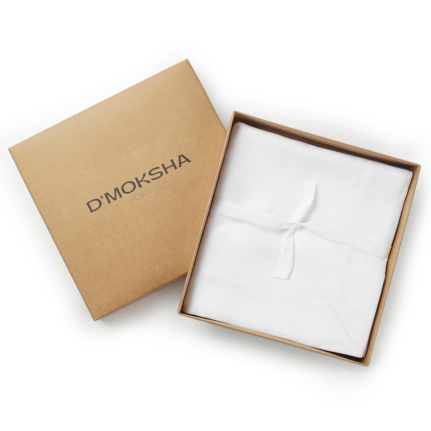 D'Moksha Homes White Linen Tablecloth 60 x 156 Inch - 100% Pure Linen Tablecloth for Rectangle Tables - Machine Washable Table Cloth for Mothers Day, Spring