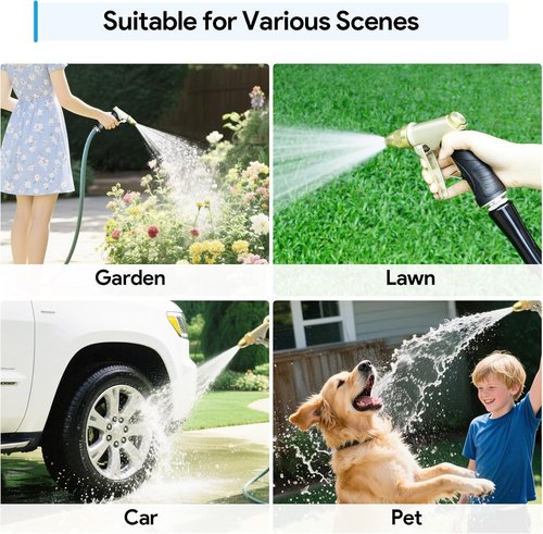 Heavy Duty Garden Hose Nozzle by [Brand Name] - Metal Sprayer with Adjustable Spray Patterns | Ideal for Lawn Care, Watering Plants, and Outdoor Use