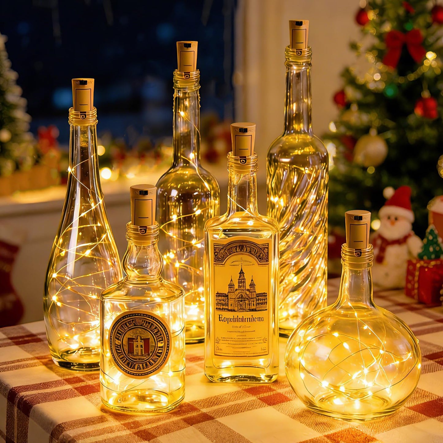 VOOKRY Wine Bottle Lights with Cork, 20 LED 8 Pack Battery Operated Cork Fairy String Lights Waterproof Mini Copper Wire Bottle Lights for Jar DIY, Party Wedding Gifts, Bar Decoration, Warm White