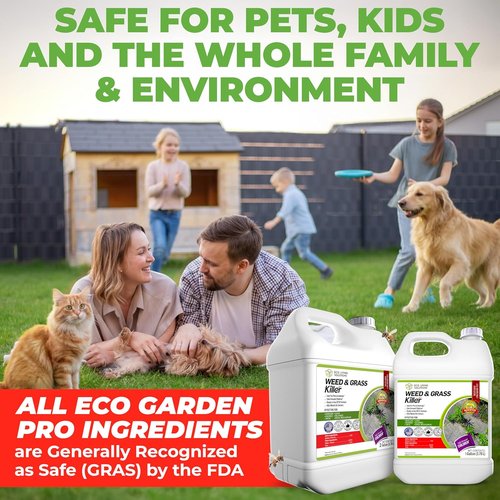 ECO Garden PRO - Organic Vinegar Weed Killer | Safe for Kids & Pets | Effective Against Clover, Moss & Poison Ivy (1 Gallon)
