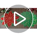 Breling 8 Pieces Christmas Poinsettia Placemats 16 Inch Round Holiday Table Decor