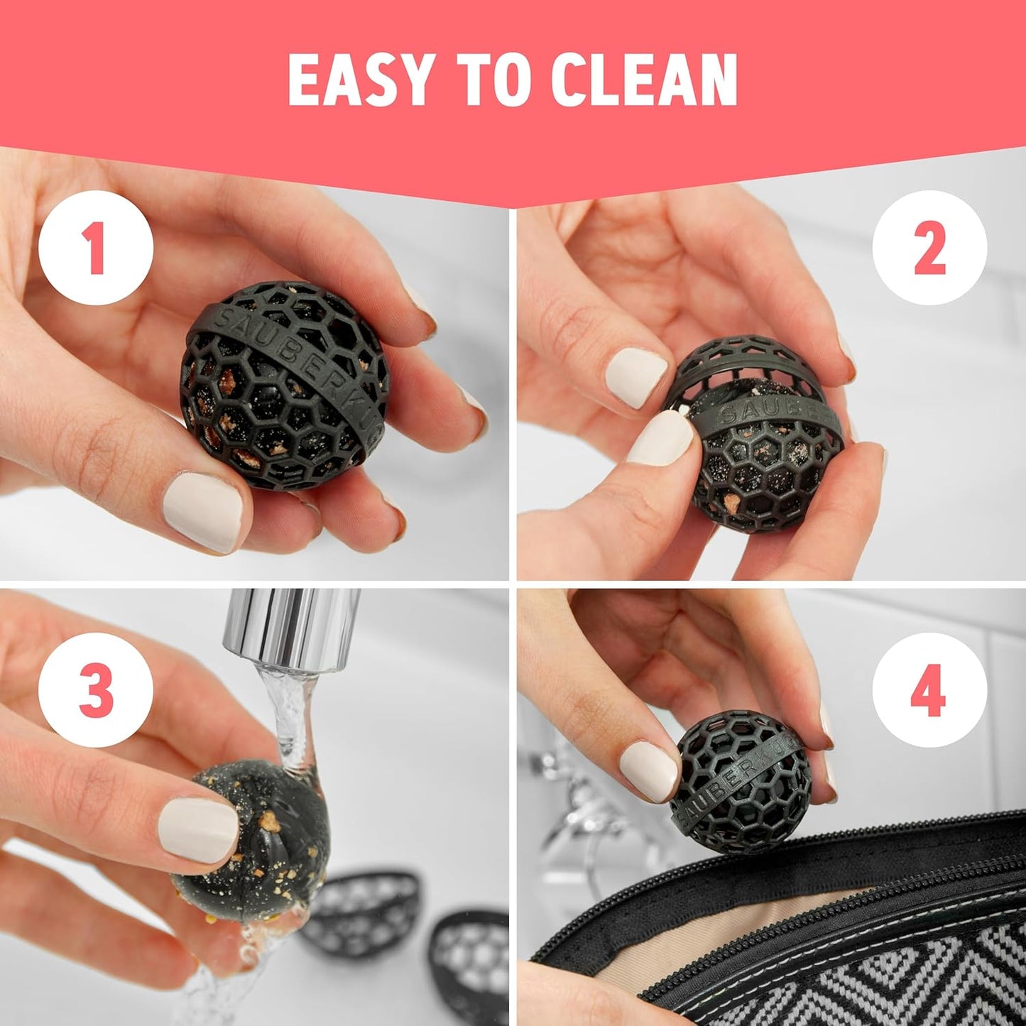 Sauberkugel - Clean Ball for Purses & Bags - Innovative Cleaning Solution | Teal Color