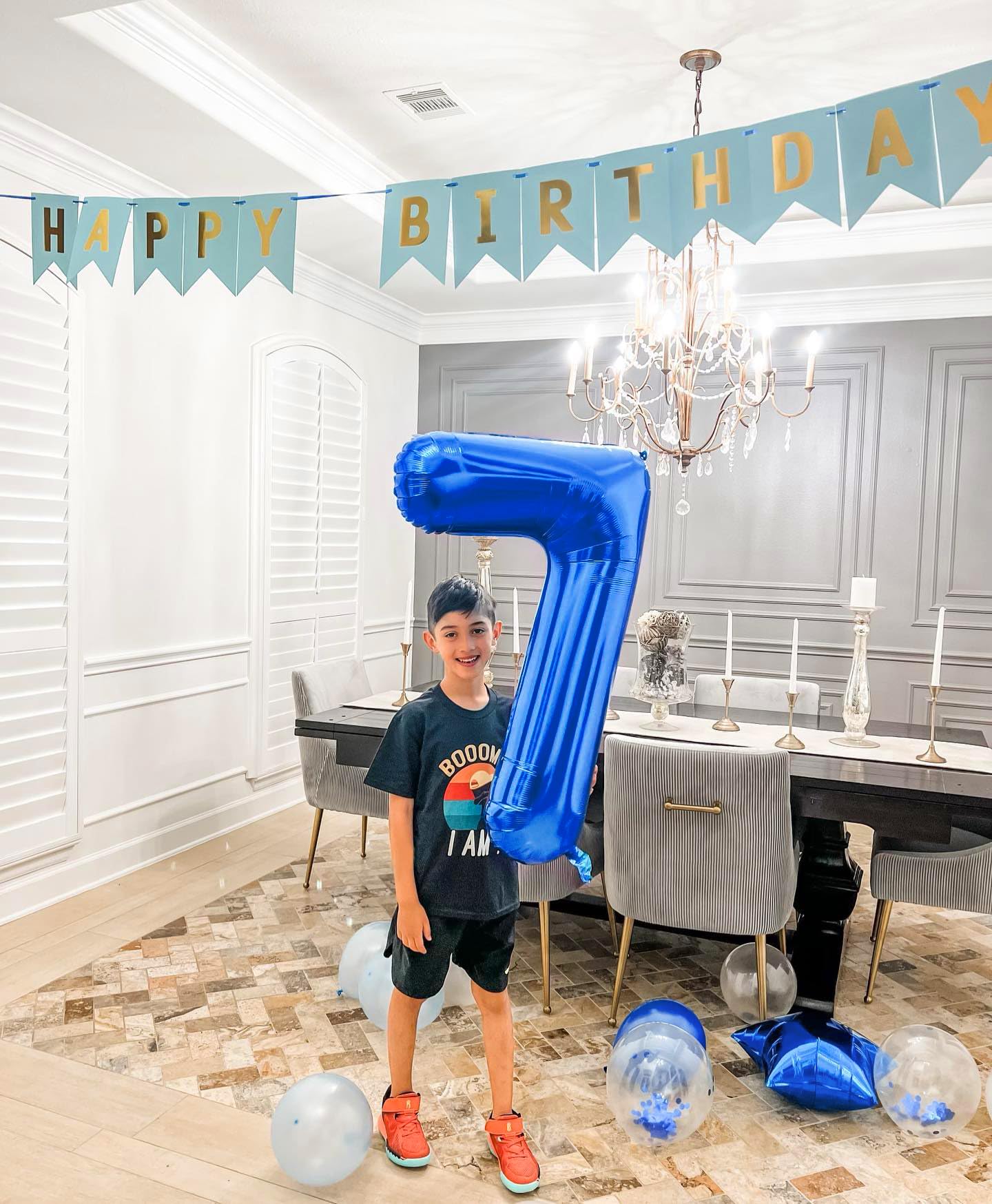 Navy Blue 7 Balloon Number, 40 Inch Nmber Balloons, Blue Party Decorations for 7th Birthday