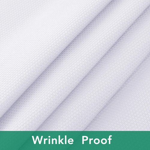 Biscaynebay Textured Fabric Square Tablecloths 90x90 Inches, White Water Resistant Card Table Cloth Folding Table Cover for Dining, Kitchen, Wedding and Parties etc. Machine Washable