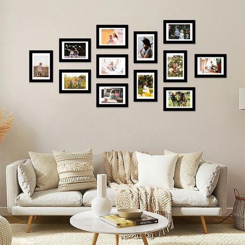 JCJMY 18-Pack Black 4x6 Picture Frames - Stylish Gallery Wall Decor for Hanging & Tabletop Display