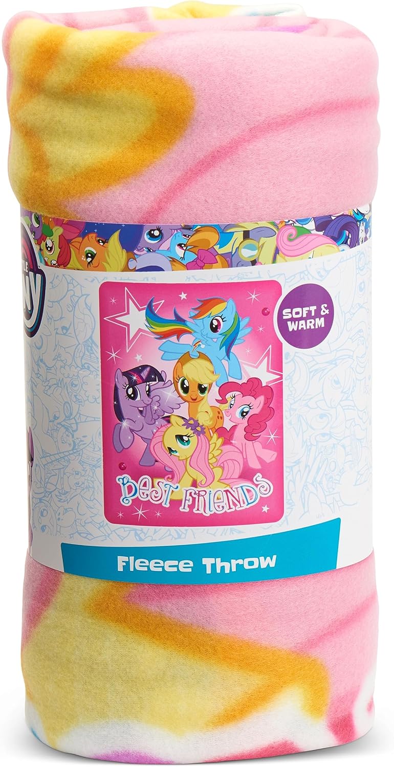 My Little Pony 'Happy Herd' Fleece Throw Blanket - 45x60, Multi-Color Cozy Blanket