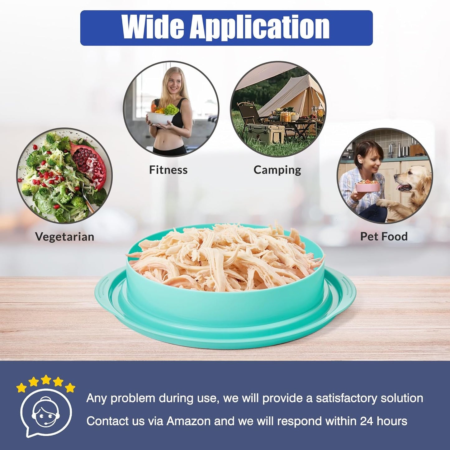 Skiennix Chicken Shredder Tool - Pro Food-Grade Meat Shredder with Ergonomic Handle | Green