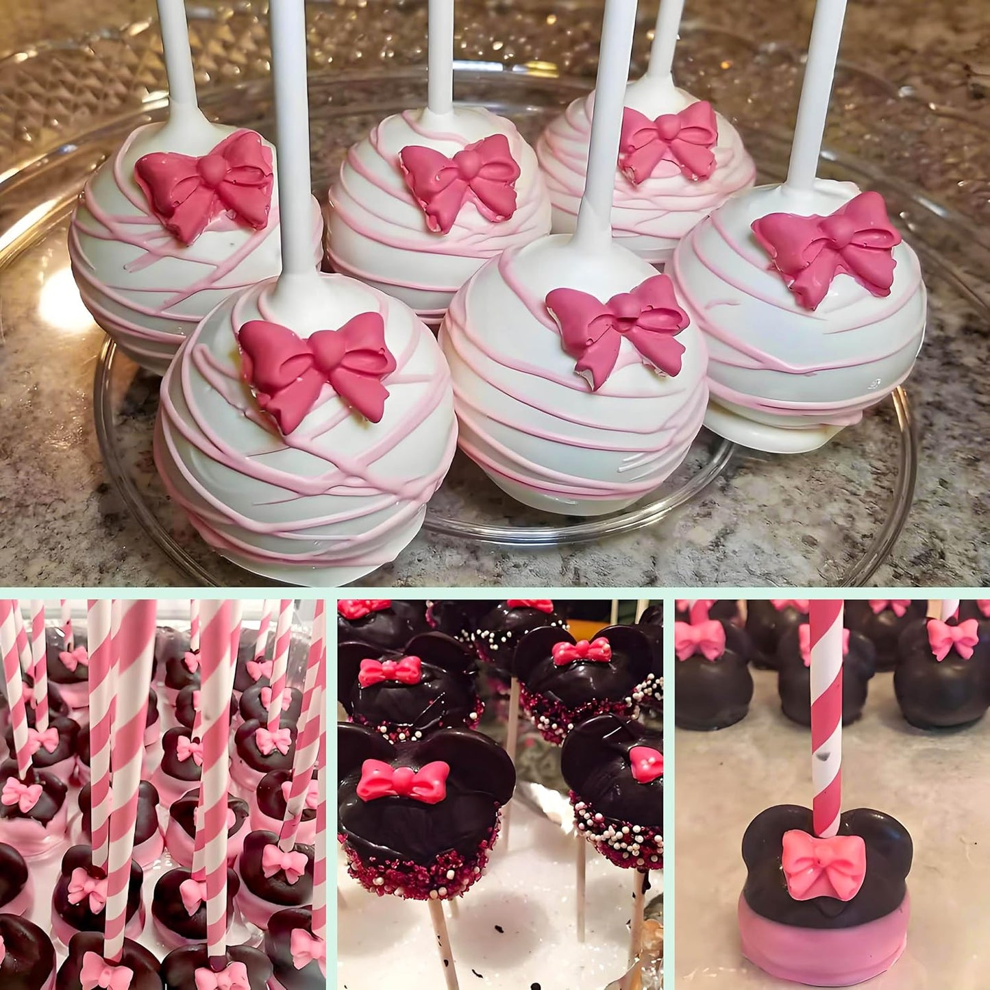 YunKo Silicone Fondant Molds - 8 Mini Bows for Cake Decorating | Chocolate & Candy Crafts