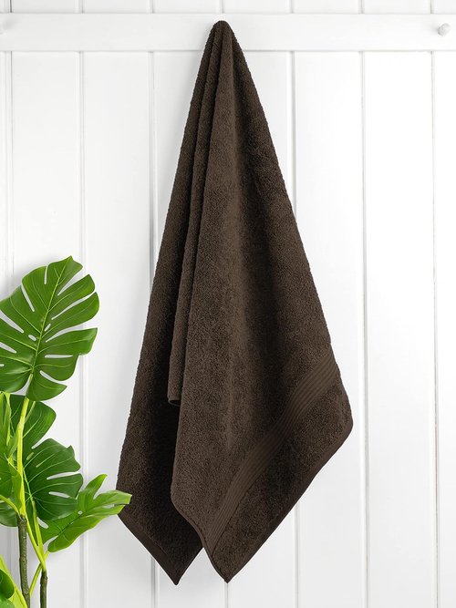 Cotton Paradise 4 Piece Turkish Bath Towels - Extra Large Soft Plush Set in Brown