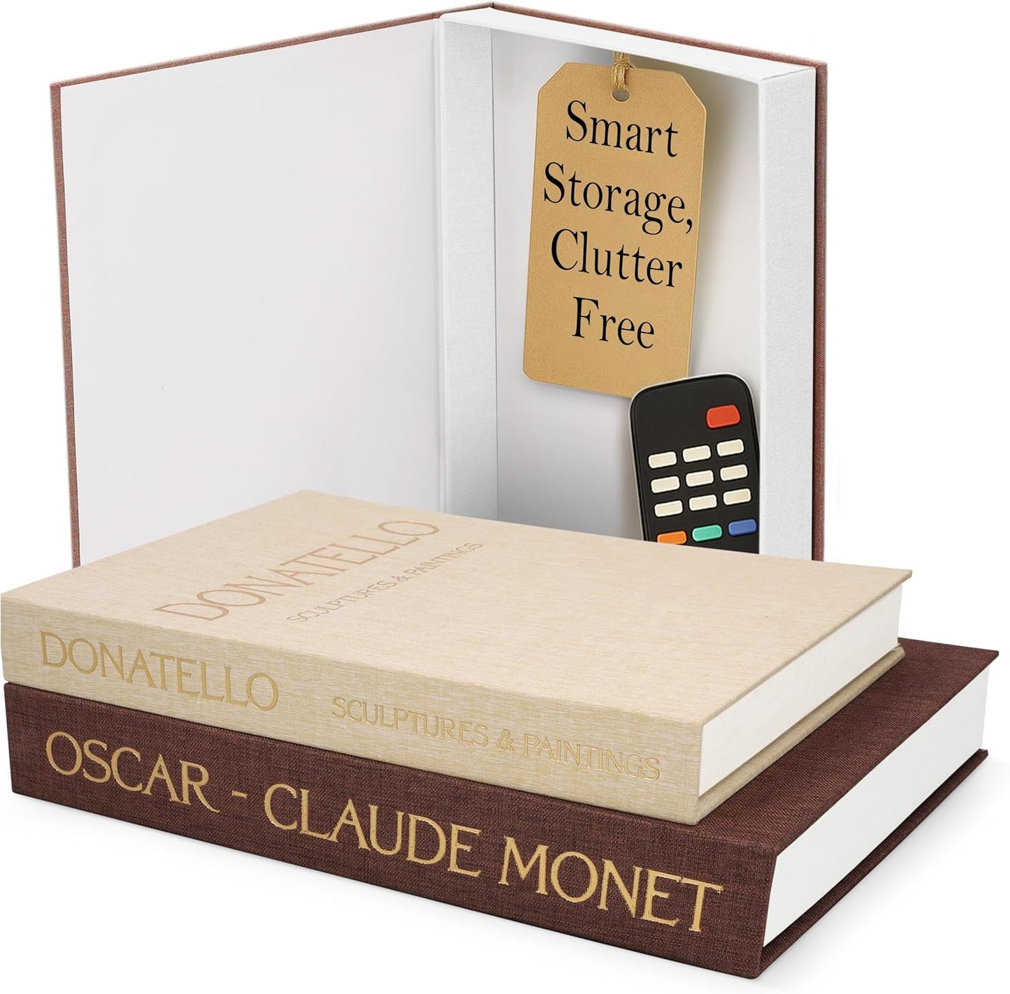 Regine Switzerland Decorative Books - Set of 2 Faux Books with Magnet Closure for Home Decor