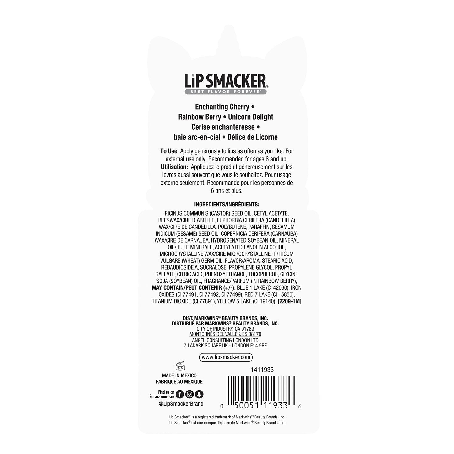 Lip Smacker Easter Lip Balm Trio Card - Moisturizing, Soothing Unicorn