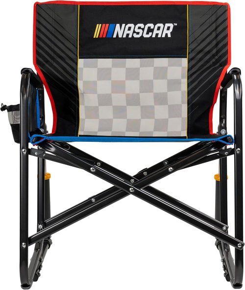 GCI Outdoor NASCAR Freestyle XL Rocker Camping Chair - Portable Folding Design with Durable Armrests & Drink Holder | Ideal for Big and Tall, Black