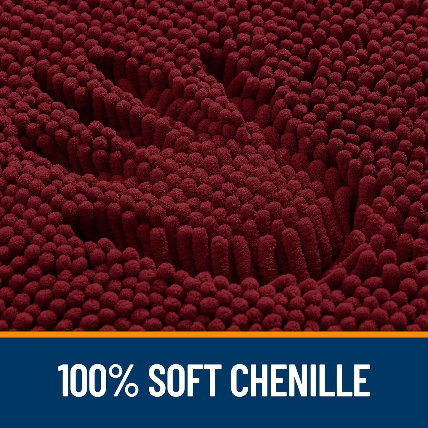 OLANLY Small Bathroom Rugs - Extra Soft Chenille Bath Mats | Quick Dry, Machine Washable, 24x16, Burgundy