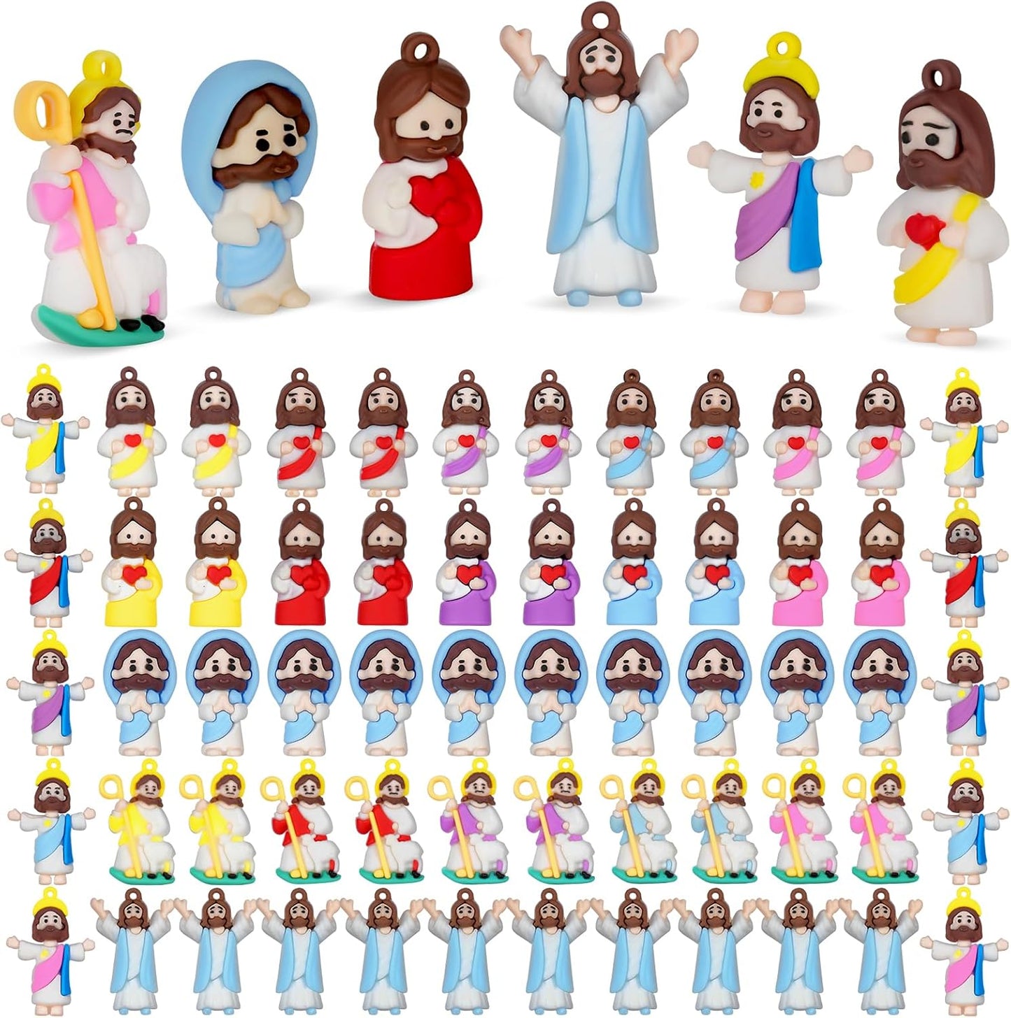 Mini Jesus Figures by [Brand Name] - 60PCS Easter Basket Stuffers | Tiny Pocket Figurines for Hide and Seek