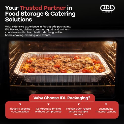 IDL Packaging Half-Size Aluminum Steam Table Pans - Deep, 13" x 11" x 3" (Pack of 10) - Disposable Foil Pan for Grilling, Roasting, BBQ, Cooking, Baking, Freezing