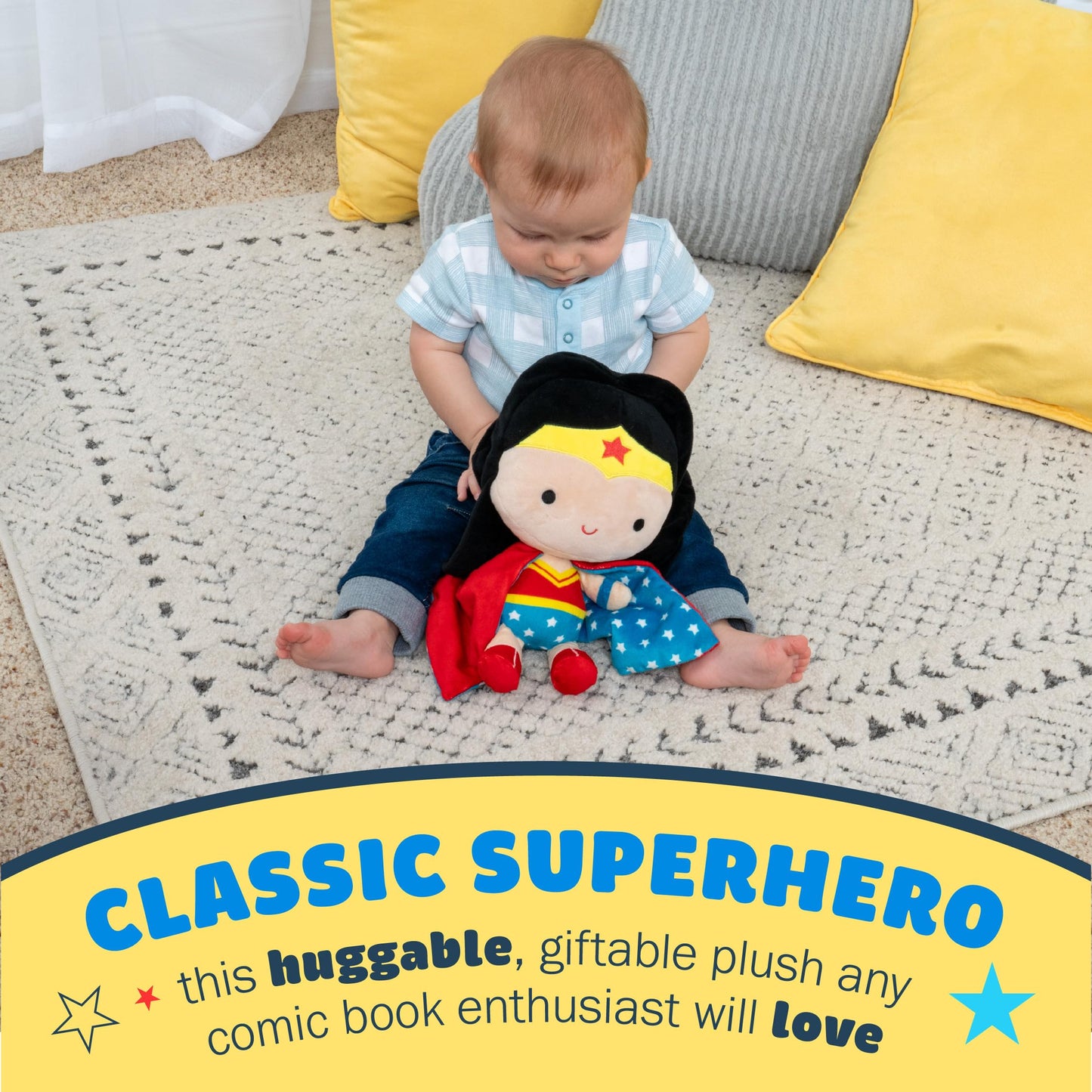 Kids Preferred DC Comics Wonder Woman Soft Huggable Stuffed Animal Cute Plush Toy for Toddler Boys and Girls, Gift for Kids, 11.5 inches