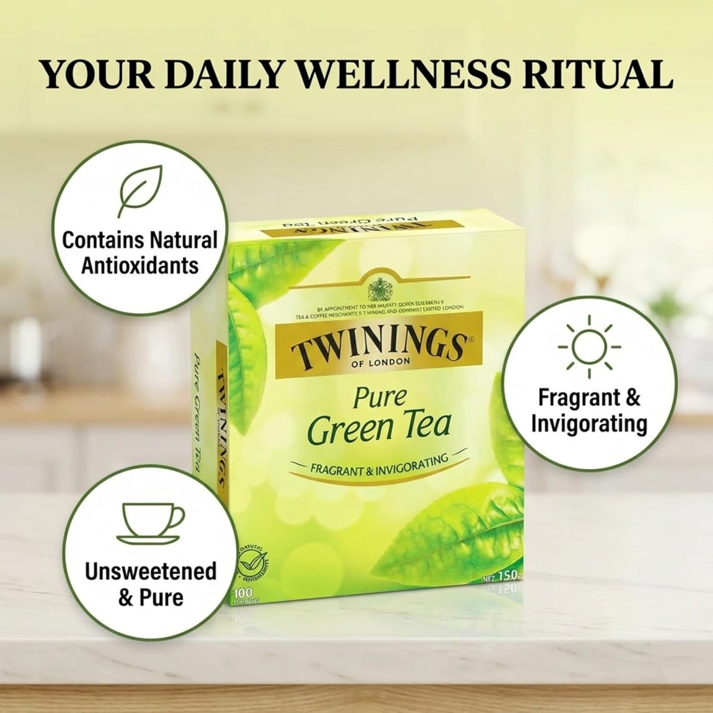 Twinings Green Tea Bags - All-Natural, Pure Flavor - 100 Count Pack