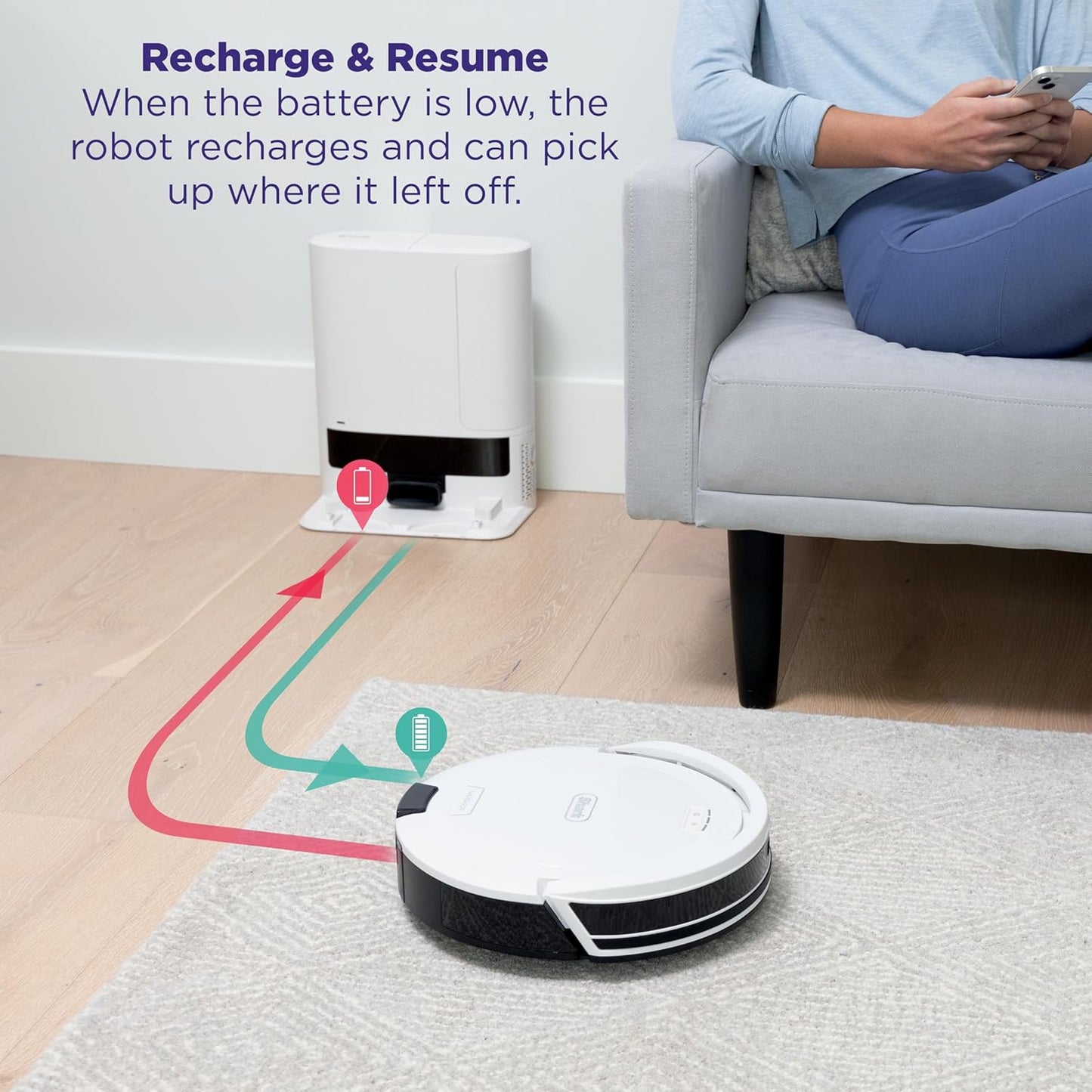 Shark Navigator Robot Vacuum - Powerful Suction & Self-Empty Base for Carpets & Hard Floors | White, AV2110S