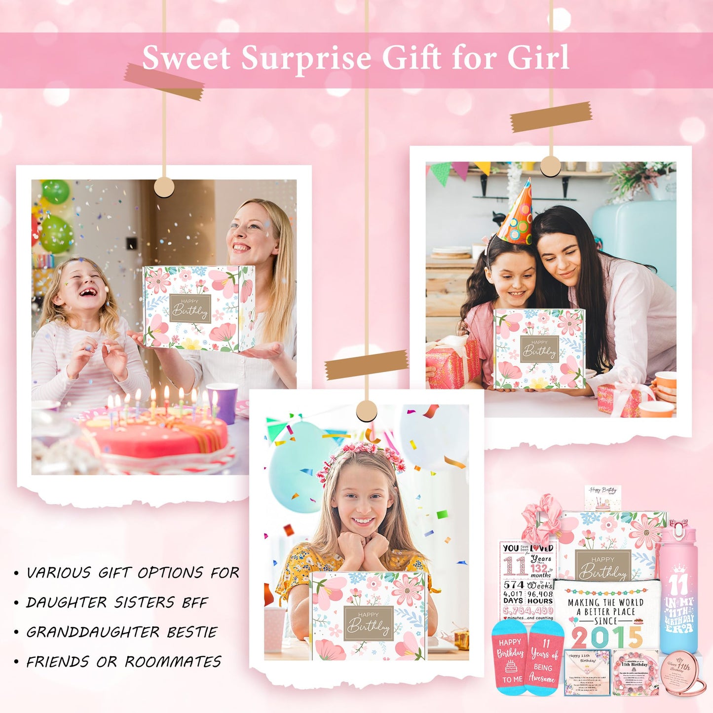 11 Year Old Girl Birthday Gifts For 11 Year Old Girl Gift Trendy Stuff Popular Happy 11Th Birthday Gifts For Girls Cool 11Th Decoration Gift Ideas Trending Presents Good Things With Tumbler Canvas Bag