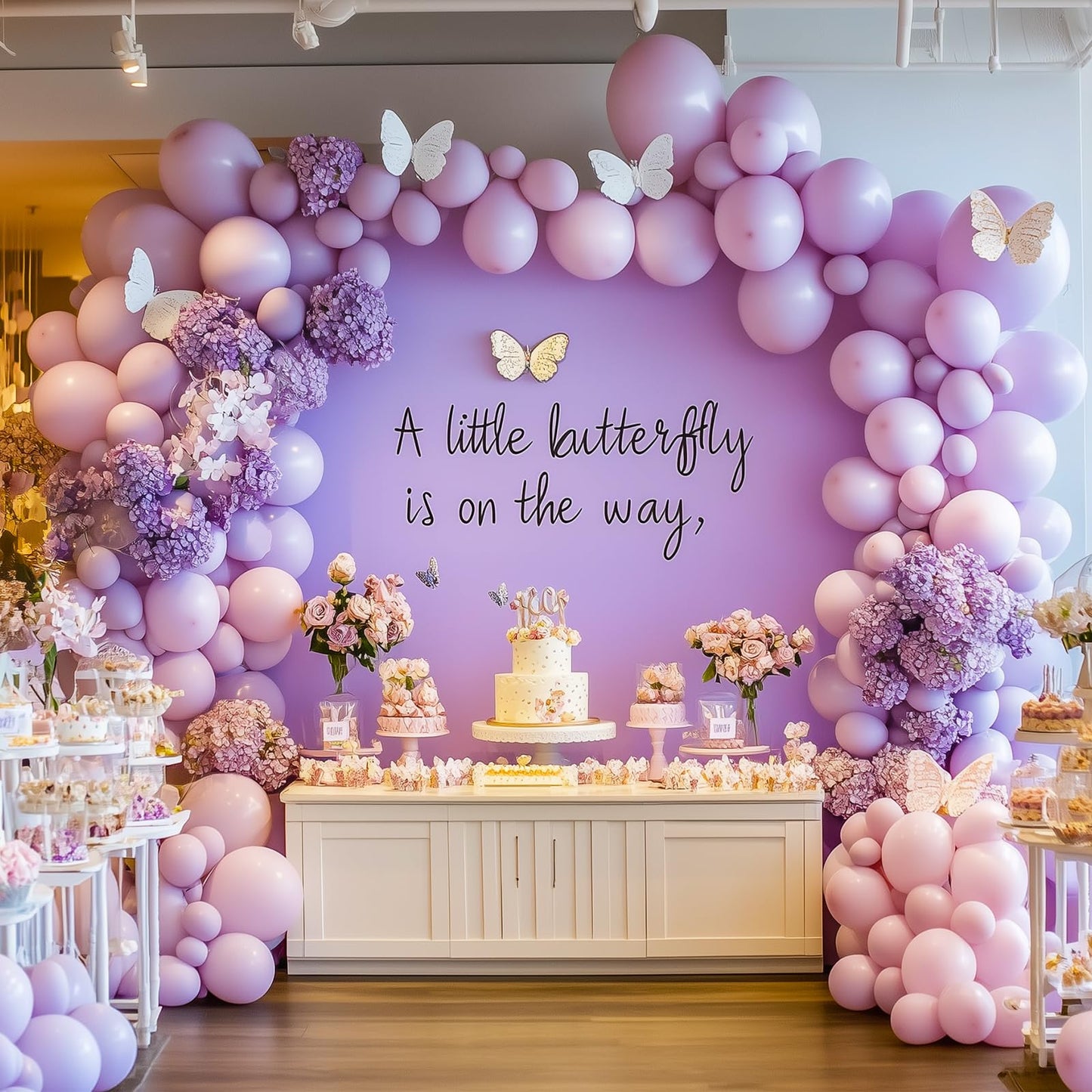RUBFAC 129pcs Pastel Purple Balloon Arch Kit Different Sizes 18 12 10 5 Inches, Light Lavender Lilac Balloons Garland for Mother's Day Birthday Baby Shower Gender Reveal Wedding Party Decoration