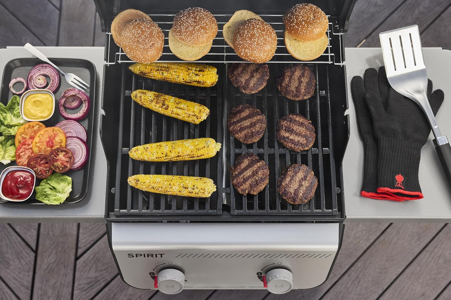 Weber Spirit E-210 Liquid Propane Gas Grill - 2 Burners, Black | Porcelain-Enameled Grates & Snap-Jet Ignition